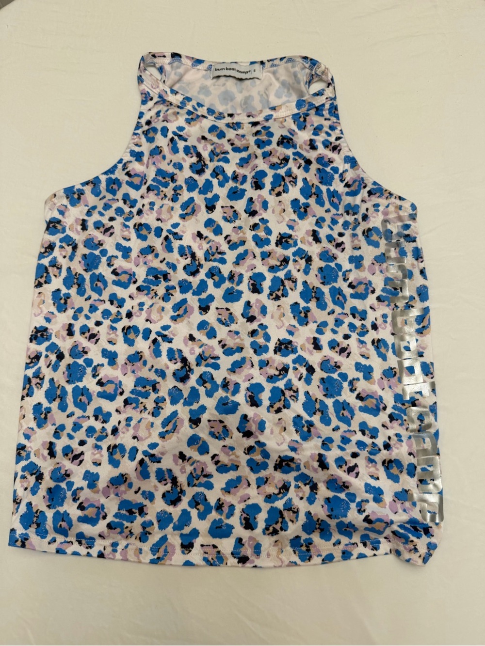 Blue Leopard Print Tank Top